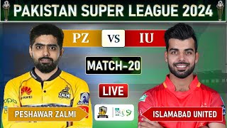 PSL LIVE  PESHAWAR ZALMI vs ISLAMABAD UNITED MATCH 20 LIVE COMMENTARY  PZ vs IU LIVE [upl. by Fanchet975]