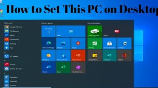 How to set this pc in windows 10 on desktop। desktop pr this pc icon kese set kre। [upl. by Beitris655]