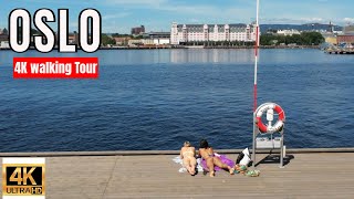 Oslo Norway July 2024 Walking Tour  4K 60 fps HDR [upl. by Adnovoj]