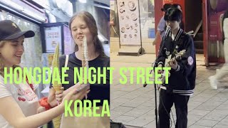 Seoul Korea night walk  Hongdae Street  Hongdae fashion street that many visitors at night [upl. by Gninnahc]