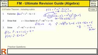 Factor Theorem  Ultimate revision guide for Further maths GCSE [upl. by Rochell]