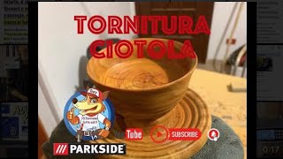 Tornitura tazza da tronco Parkside Tornio fantastico [upl. by Siladnerb]