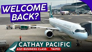 CATHAY PACIFIC A321neo Business Class【Trip Report Hong Kong to Taipei】A Welcome Pleasure [upl. by Elleynod]