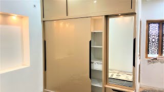 Latest Wardrobe Design for Bedroom with Acrylic Laminates amp Auto LED Lights [upl. by Ardua]