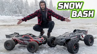 Traxxas Xrt and Arrma Kraton Big Rc car Snow Bash [upl. by Ceporah]