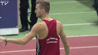 Mateusz Przybylko jubelt über Gold und 230 Meter  HallenDM 2018 Dortmund [upl. by Sand]