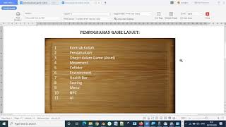 Kuliah Pemrograman Game Lanjut Pertemuan 1 Kuliah [upl. by Soph]