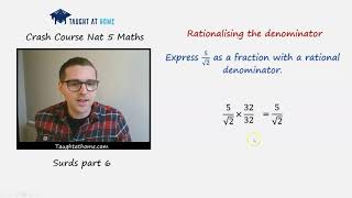 Surds Rationalising the denominator [upl. by Nethsa541]