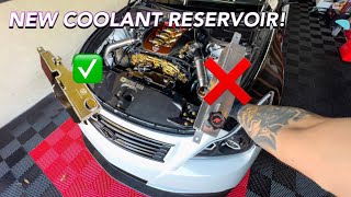 G37 COUPE NEW COOLANT RESERVOIR [upl. by Bocock]