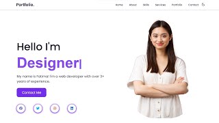 Responsive Personal Portfolio Website Using HTML CSS amp JavaScript [upl. by Ainolopa202]