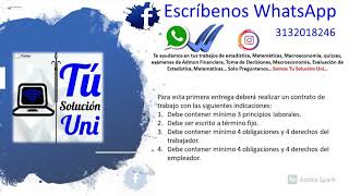 Conforme a la información obtenida en la primera entrega usted debe liquidar el contrato de trabajo [upl. by Hunfredo977]