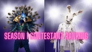 ALL SEASON 1 CONTESTANTS RANKED MASKED SINGER [upl. by Trinatte]