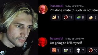 xQc Reacts to Hasan Threatening to Kll Himself [upl. by Audre682]