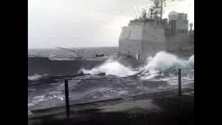 USS Bunker Hill CG 52 replenishment at sea with USS Carl Vinson CVN 70 [upl. by Nats642]