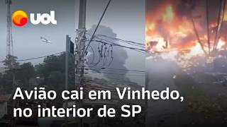 Avião cai em Vinhedo no interior de São Paulo vídeo mostra o momento da queda [upl. by Ronaele]