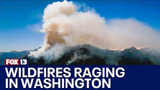 Wildfires raging in Washington state [upl. by Aihsenal621]