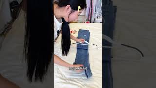 This method of folding pants has no wrinkles at all Practical tips for pants storage and life t [upl. by Tremann452]