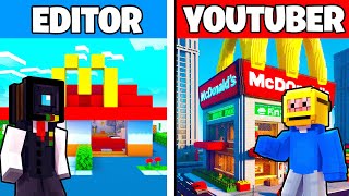 Editor VS Youtuber McDonalds In Minecraft [upl. by Atirihs]