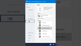 HOW DO I PRINT AN ANNUAL CALENDAR IN OUTLOOK short [upl. by Leahplar]