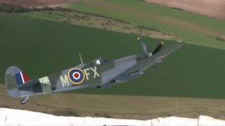 Spitfires fly over the White Cliffs of Dover for Vera Lynns 100th birthday [upl. by Ahtnammas]