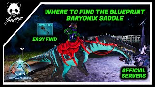 Where To Get The BARYONIX SADDLE Blueprint In The Island  ARK Survival Ascendent [upl. by Ahsiya]