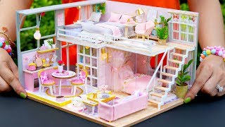 5 DIY Miniature Dollhouse Rooms [upl. by Thurlough]