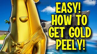 HOW TO UNLOCK FULLY GOLD PEELY  TIP amp TRICKS  FORTNITE [upl. by Ayahs]