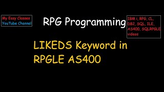 LIKEDS Keyword in RPGLE AS400 [upl. by Fidele]