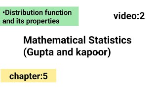 Distribution function and its properties  Chapter5  ISS study [upl. by Gelb]