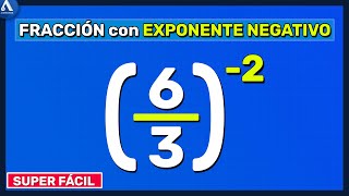 FRACCIÓN CON EXPONENTE NEGATIVO  POTENCIAS con EXPONENTES NEGATIVOS Super fácil [upl. by Marylee]