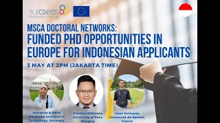 MSCA Doctoral Networks Funded PhD opportunities in Europe for Indonesian Applicants [upl. by Walt]