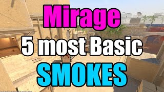 5 Most Basic Smokes CS2Mirage [upl. by Oby]