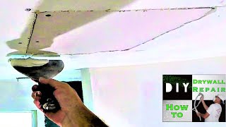 How to repair a drywall ceiling hole fast and easy [upl. by Imoyn]