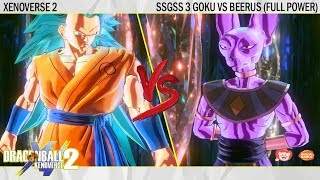 SSGSS 3 Goku vs Beerus Full Power  Dragonball Xenoverse 2 [upl. by Fatimah420]