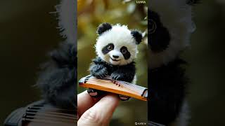 Panda Mini Main Sitar petlover cute imutdanlucu guzhengcover aivideogenerator panda gemes [upl. by Egon]