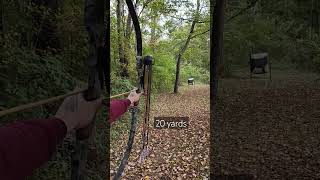 Recurve bow hunting practice instictive recurve tradbow targetpractice bowandarrow fall fyp [upl. by Netsuj]