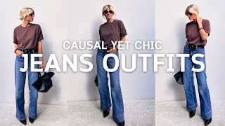 8 CASUAL JEANS OUTFITS THAT STILL FEEL CHIC  Autumn 2024 [upl. by Holzman]