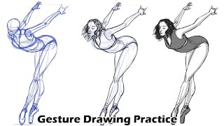 Gesture Pose Drawing Practice  Figure Drawing step by step Tutorial [upl. by Imehon303]