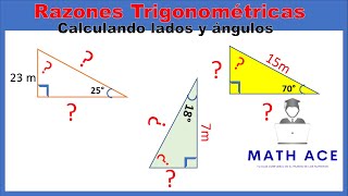 RAZONES TRIGONOMETRICAS  encontrar el valor de los tres ángulos y los tres lados [upl. by Evslin]