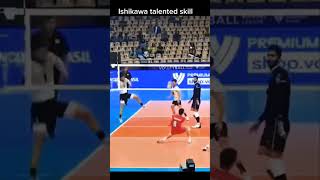 Yuki Ishikawa talented skill yujinishida power spike volleyball skills [upl. by Yelehsa]