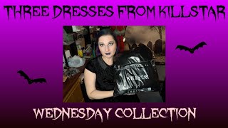 3 killstar WEDNESDAY COLLECTION gothic dresses try on [upl. by Benildas964]