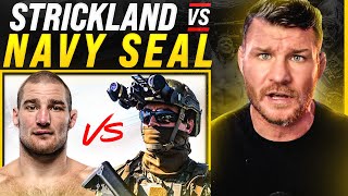 BISPING reacts Sean Strickland vs Navy SEALS BEEF [upl. by Reffinnej]