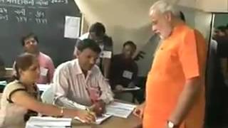 Narendra Modi casts vote ifor 2012 Gujarat Assembly Elections 2012 [upl. by Dorcy87]