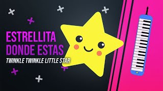 Melodica ⭐quotEstrellita donde estasquot🎵 quotTwinkle twinkle little starquot 🎹 TUTORIAL con NOTAS pianica [upl. by Eugirne712]