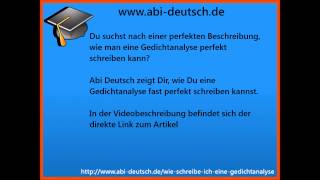 Gedichtanalyse  Aufbau  Beispiel  Interpretation [upl. by Petrine]