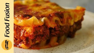 Lasagne with Homemade Ricotta Cheese Recipe By Food Fusion [upl. by Almat]