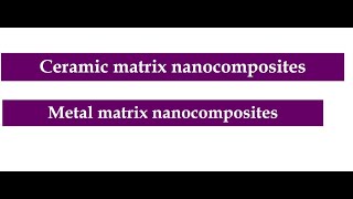 Ceramic Matrix Nanocomposites I Metal Matrix Nanocomposites [upl. by Enylodnewg]