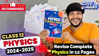 Physics FORMULA Sheet Class 12  Topper Chapter Wise Notes 2024  2025 NCERT kaksha [upl. by Enerod]