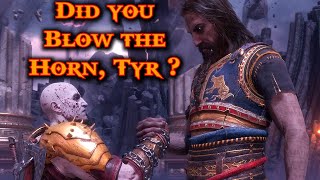 Instead of Asking Who Blew the Horn in 2018 Kratos asks Tyr this [upl. by Aliek]