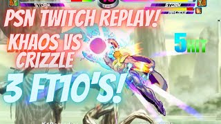 MvC2  PSN Twitch Replay  3 FT10s vs Crizzle 032424 [upl. by Leavy971]